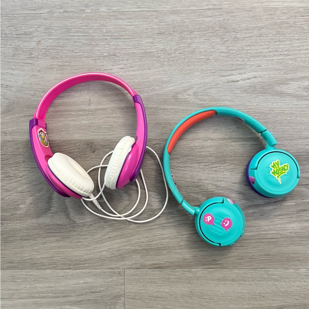 Kids Colorful Headphones - Pink & Teal